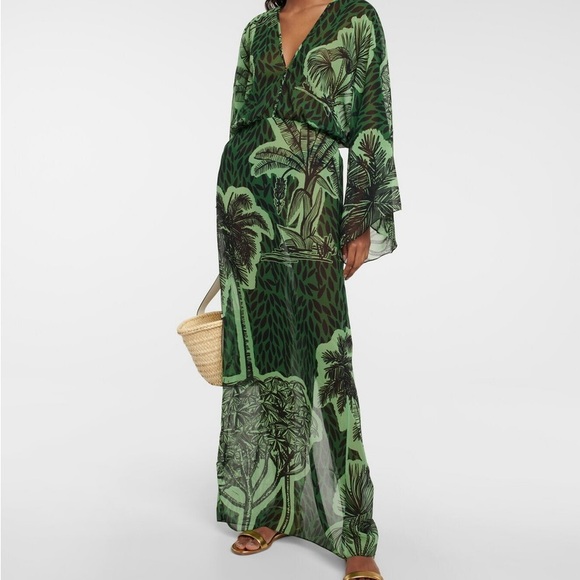 Johanna Ortiz Dresses & Skirts - Green Tropical Print Maxi Dress